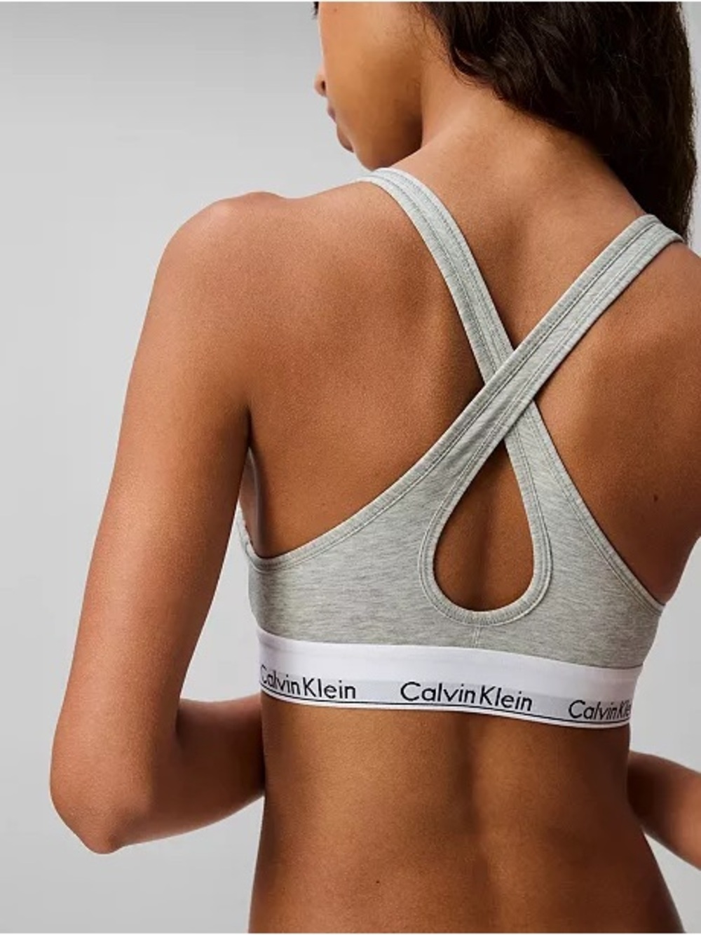 Calvin Klein Modern Cotton Padded Bralette Grey Cotton Modal Extra Small XS - Picture 2 of 8